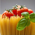 Abbildung von italienischen Spagetti mit Tomaten